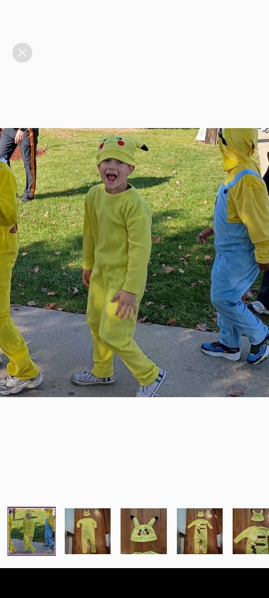 Yellow Pikachu Halloween Costume Onesie