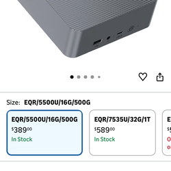 Beelink EQR5 Mini Desktop PC with AMD Ryzen 5 5500U 6C/12T, 16GB DDR4 500G NVMe M.2 SSD, Dual Display Output, Built in PSU, WiFi 6, 1000M RJ45, Blueto