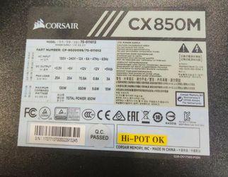 Corsair CX850M — 850W Semi-Modular Power Supply (80+ Bronze)