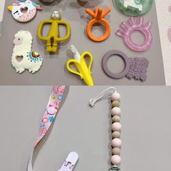 10 Baby Teethers, 2 Pacifier Clips, Loulou Lollipop[Free As Gift If Buy Other Items]