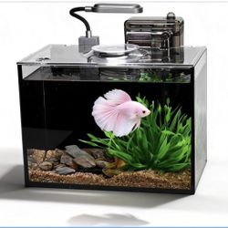 Aquarium Starter kit, 2.8 Gallon Tank Kit, Small Aquarium, Ultra-Clear Nano Tank