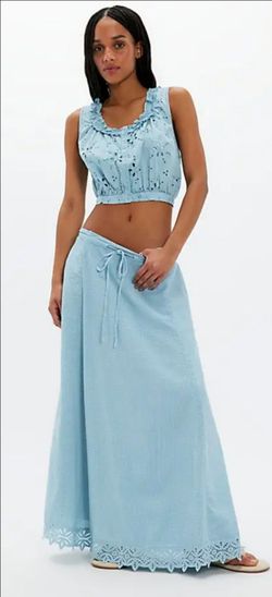 Free people cotton  maxi skirt set