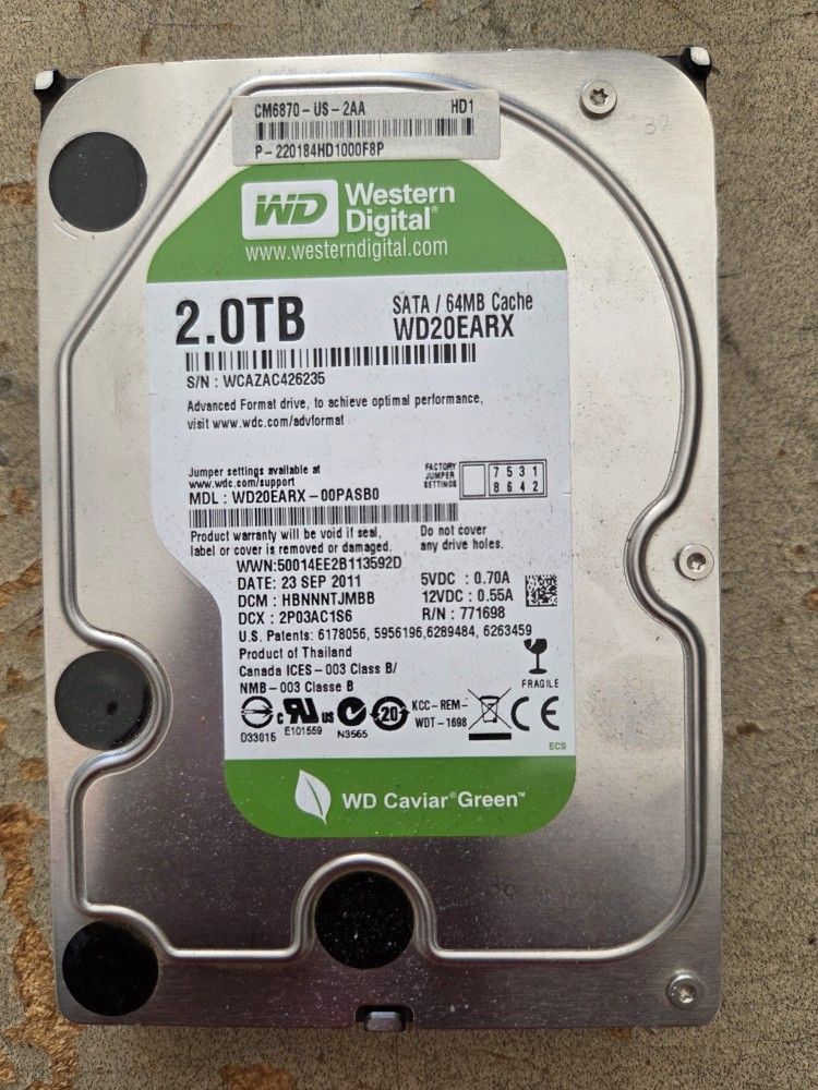 2TB HARD DRIVE 