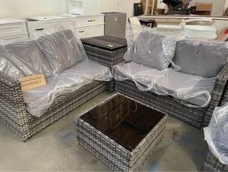 Assembled New Outdoor 4 Pcs Patio Furniture Wicker Rattan