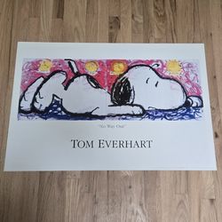 TOM EVERHART NO WAY OUT Snoopy dog Schulz PEANUTS Lithograph Poster 24x36