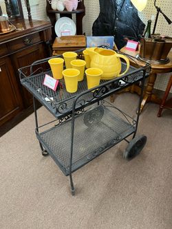 Wrought Iron Patio Tea Cart