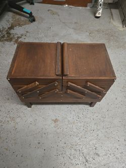 Vintage Wooden Accordion Sewing Box