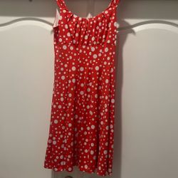 Orange And White Polka Dot Dress