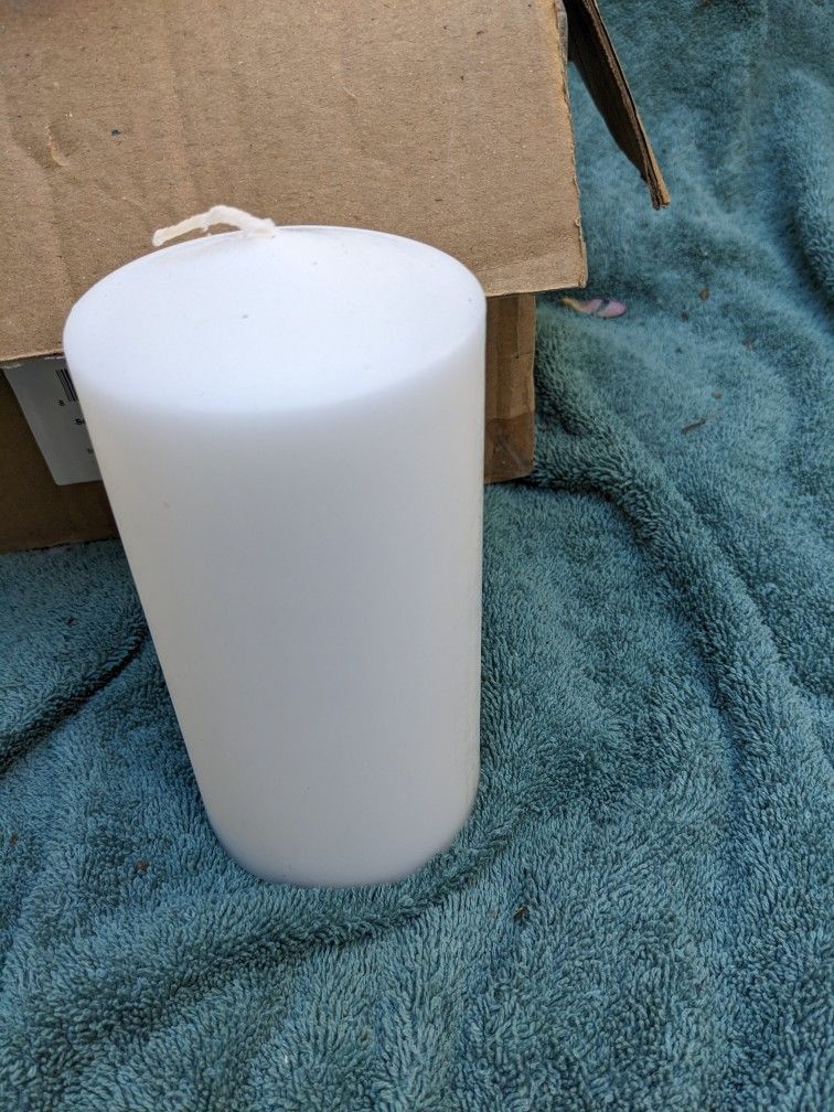 5 White Pillar Candles