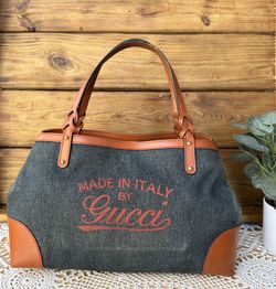 Gucci Craft Denim Tote Bag
