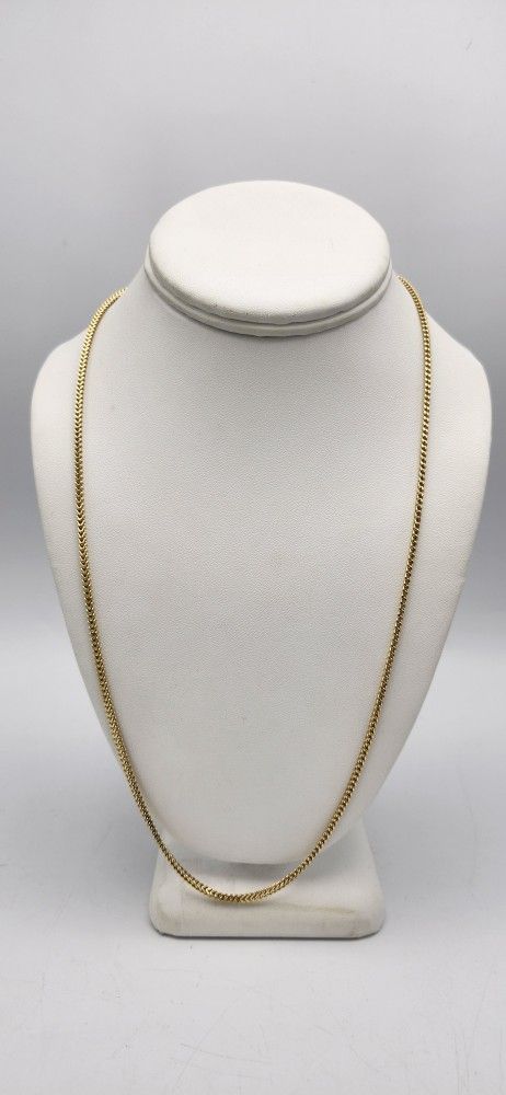 18kt Yellow Gold Wheat Link Chain 8.9G 24.5" 2.5mm