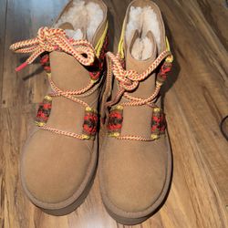UGG Classic Mini II Braid Suede Wool Women’s Platform Boots 1138492 Size 6 New