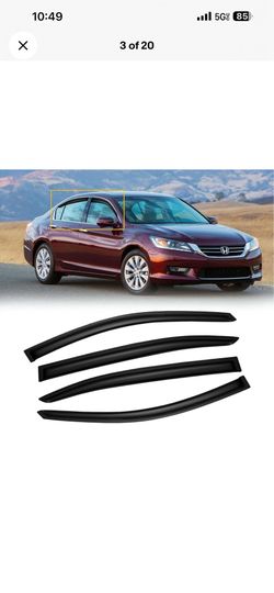 For  Honda accord 2008- 2012  CLIP-ON TYPE SMOKE TINTED WINDOW VISOR W/ CHROME TRIM