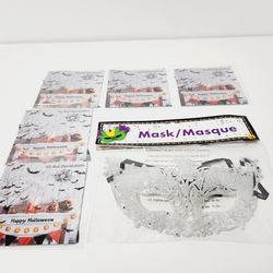 Eye Mask Halloween Festival Party & 5 Pack Halloween 3d Black Lifting Atmosphere (66pcs)