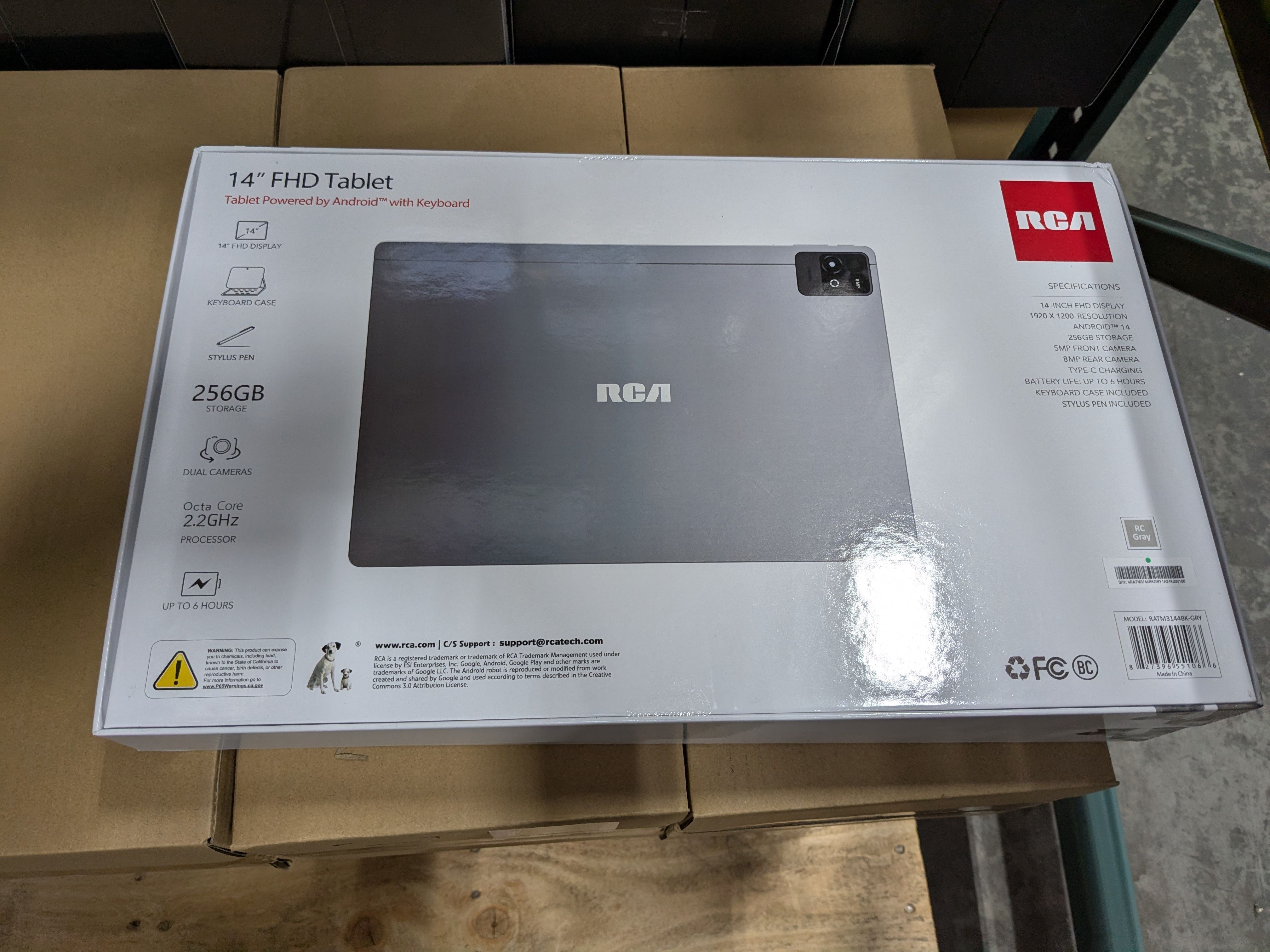 RCA - 14”- Tablet - 256GB - Keyboard Folio - RC Gray