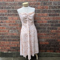 J CREW Dress Cottagecore Floral Print VTG Y2K Coquette Size 8, 