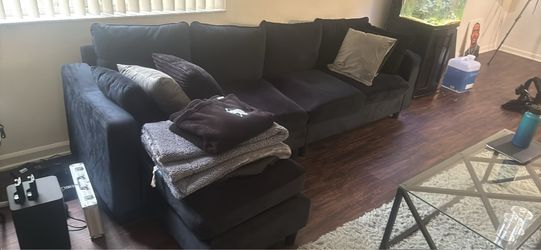 Dark Gray Sectional Sofa with Chaise