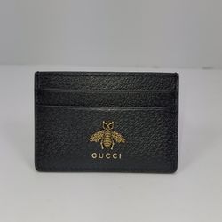 Black Leather Animalier Card Case