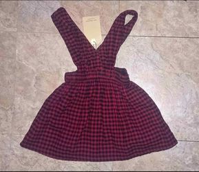 Zara flannel toddler girls dress new