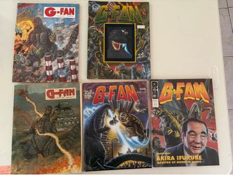 Vintage G-FAN Godzilla Magazine Lot (5 Issues) - Rare 1990s Kaiju Fan Club Publications - Akira Ifukube Tribute