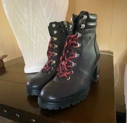 Sam Edelman Black Leather Lace-Up Combat Boots