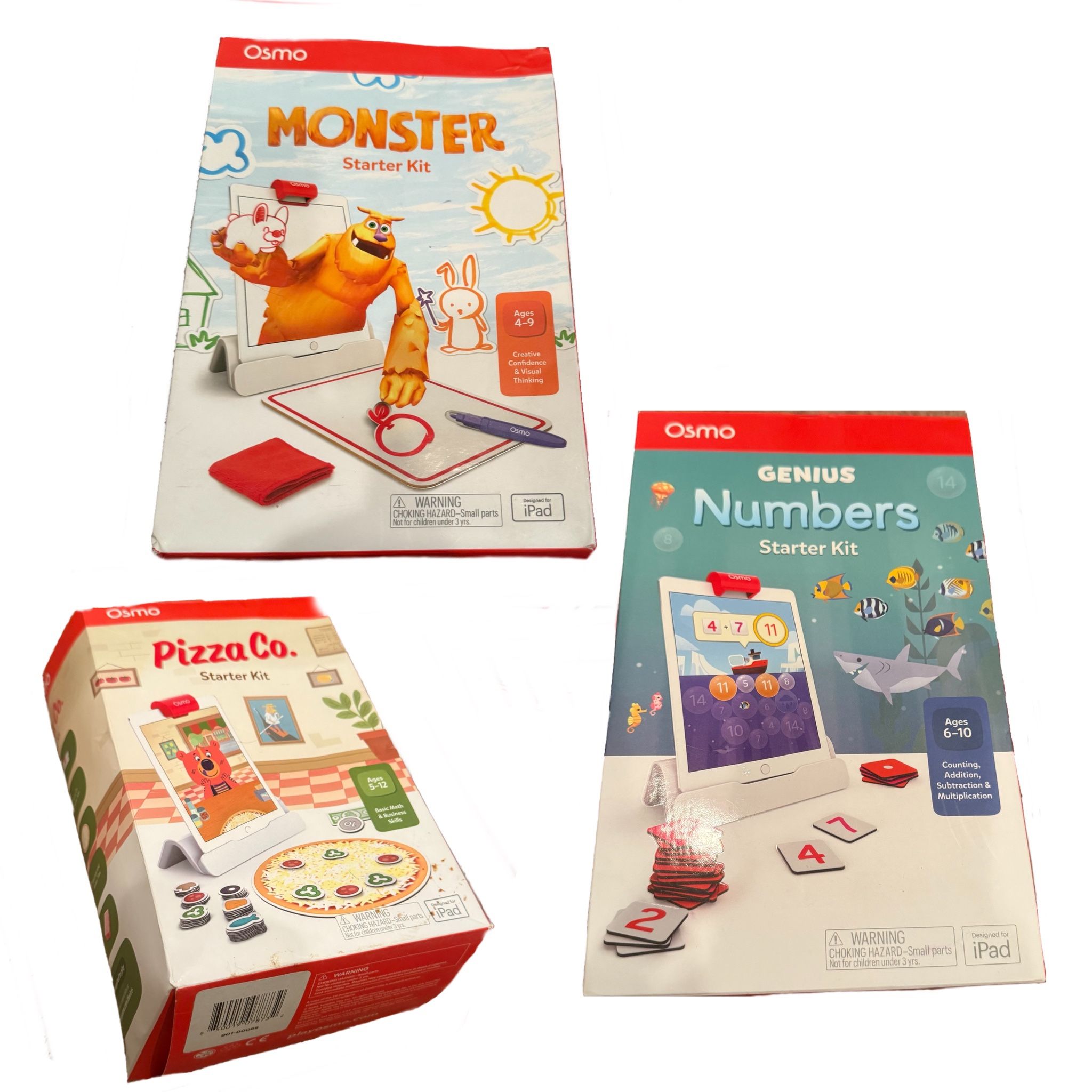 🎓 Osmo iPad Learning Kit Bundle • Numbers, Monster & Pizza Co.