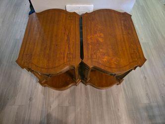 Pair of Vintage Weiman Wood Inlay Nightstands