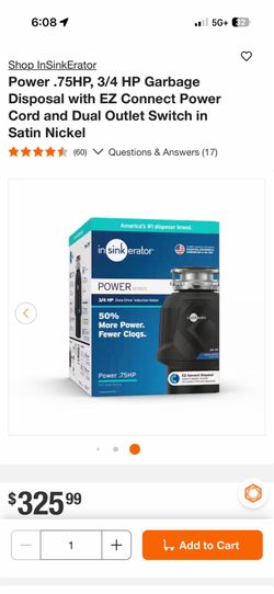 Garbage disposal sink erator