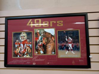 Vintage Jerry Rice Signed Autograph Framed San Francisco 49ers Display Beckett