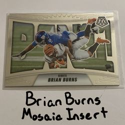 Brian Burns New York Giants LB Mosaic Short Print Insert Card. 