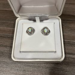 Opal Diamond Earrings