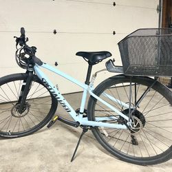 Specialized bicycle with a basket and lock