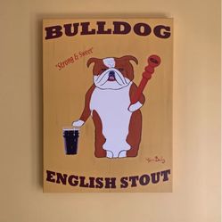 Cute bull dog painting for kitchen or bar