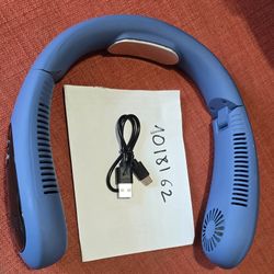 Like new personal air conditioner 5000mAh 3-speeds portable neck fan rechargeable wearable for work, travel, hiking outdoor activities foldable 
