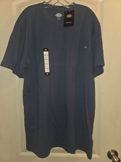 Dickies Men's( sz. LT) Large Tall Heavyweight Heathered Short Sleeve Pocket T-Shirt (blue)