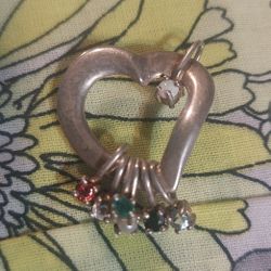 Lenox Sterling Gemstone Heart Pendant Opal Diamond Garnet Etc