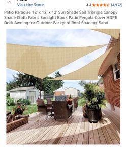 Patio Paradise 12x12x12 Triangle Sand-colored Sun Shade Sail