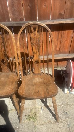2 Matching Oak Chairs