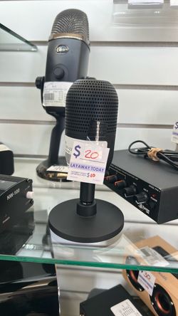 Black Desktop Microphone with Stand