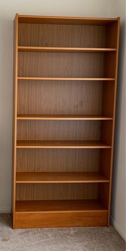 Teak wood bookshelf 36” x 76”