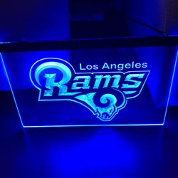 RAMS LED NEON BLUE LIGHT SIGN 8x12