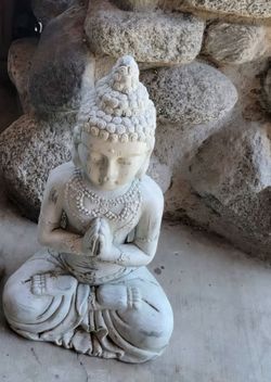 Praying 15" Buddhist Stone Garden Sculpture