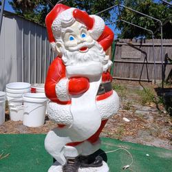 Vintage 40" Tall Santa CHRISTMAS Light Blow Mold