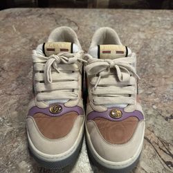 GUCCI Moire Fabric Nubuck Web Women’s Screener Sneakers