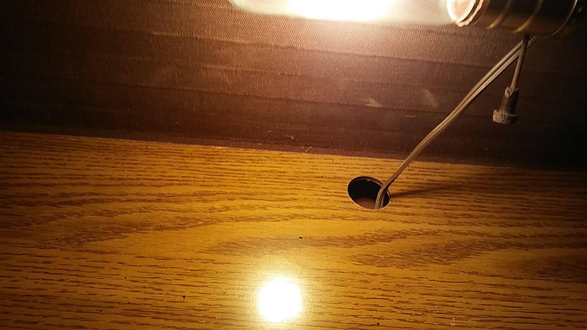 Black roll top oak desk with lamp