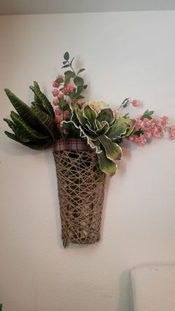 Artificial cacti/flowers with basket