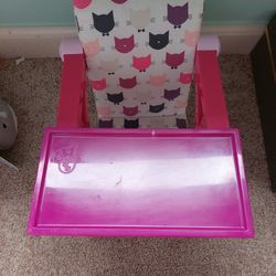 Our Generation Kitty cat chair that can be attached to Table. Just Make A Offer.