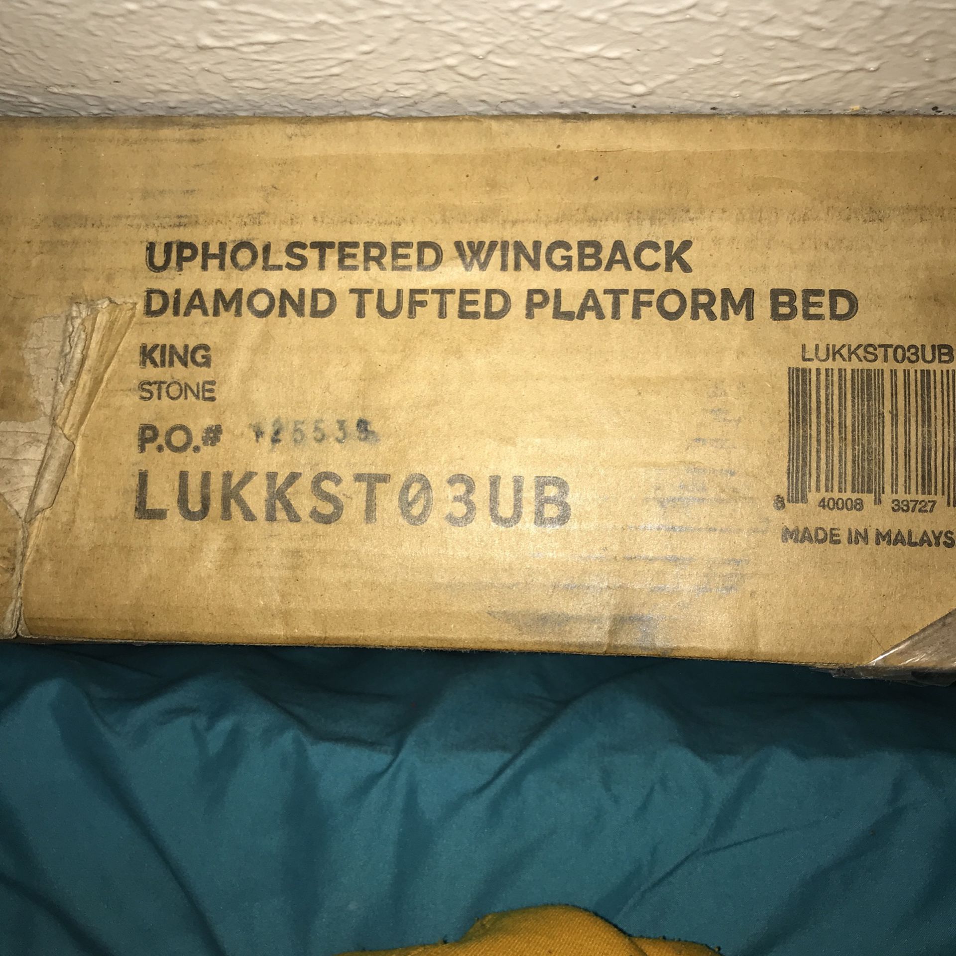 King Size Bed Frame Gray Diamond Platform