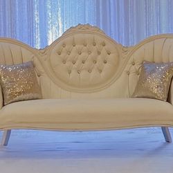 White leather sofa