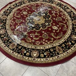 Well Woven Barclay Medallion Kashan Red Traditional Area Rug 7'10'' Round Round Red 7'10" Round